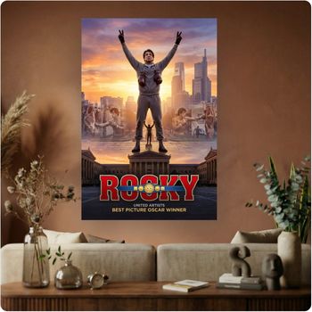 Affiche film culte “Rocky” poster cinéma boxe motivation décoration murale A3 Sans cadre
