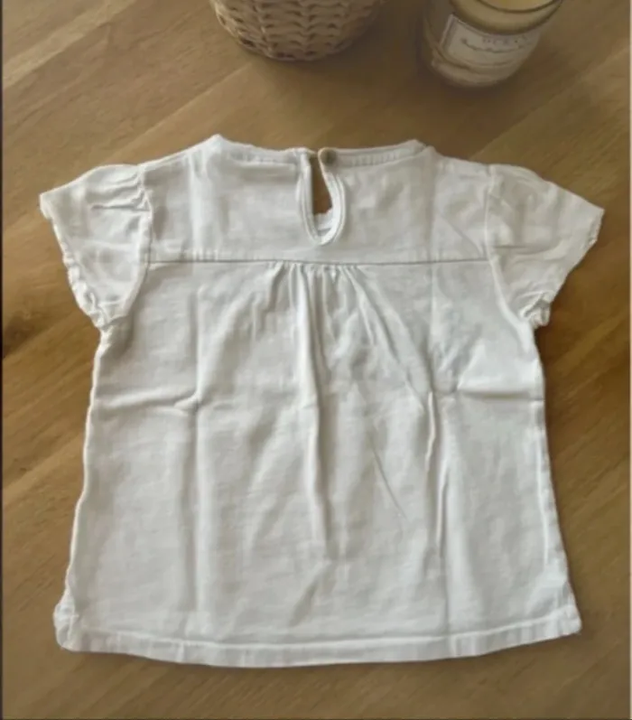 T-shirt blanc Zara fille 12 / 18 mois - photo numéro 6