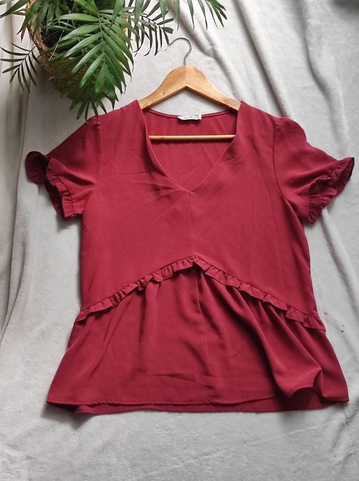 Blouse bordeaux taille S - photo numéro 2
