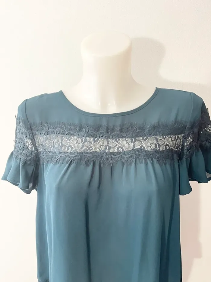 Blouse bleue canard - photo numéro 3