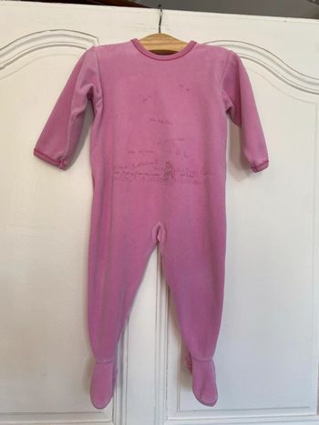 Pyjama à pieds velours rose Petit Bateau 18 mois