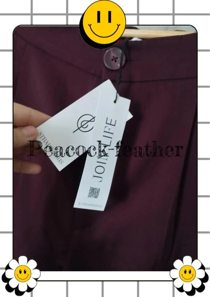 Pantalon large stradivarius bordeaux neuf étiqueté 44 - photo numéro 4