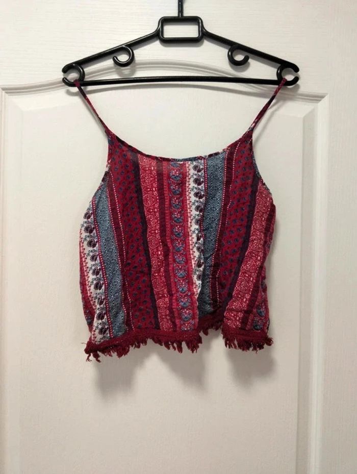 Top crop Jennyfer rouge et bleu XS