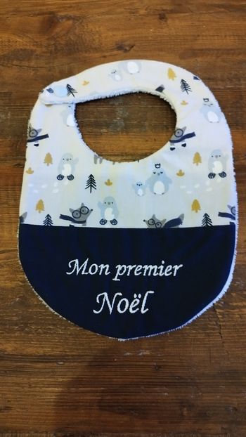 Bavoir Mon premier Noël brodé