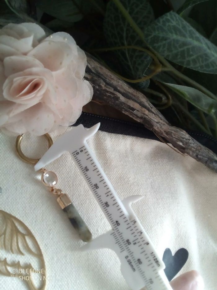 Créoles asymétriques bohèmes labradorite - photo numéro 3