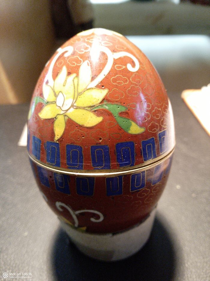 Ancien œuf cloisonné chinoise - photo numéro 2