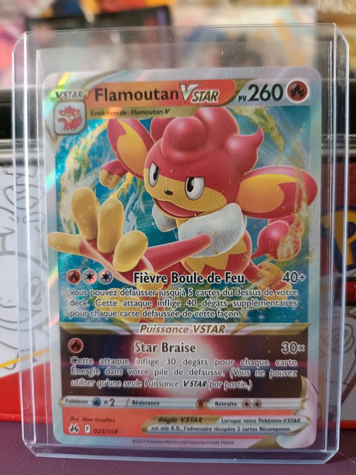 Carte Pokémon Flamoutan VStar 023/159 Rare FR near mint