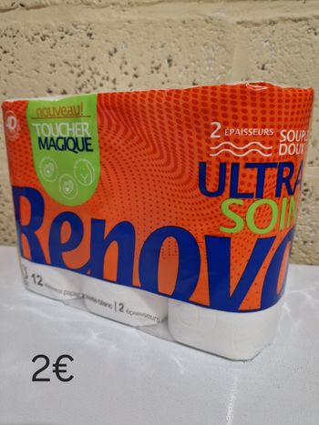 Papier toilette renova 12 rouleaux 2 épaisseur 