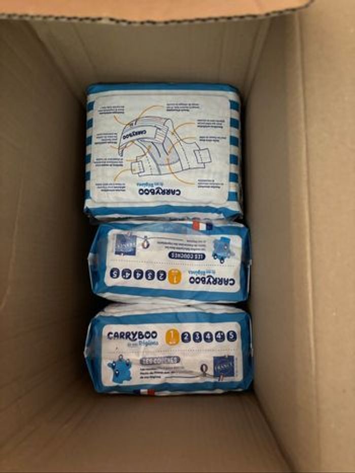 7 paquets de couche carryboo taille 1
