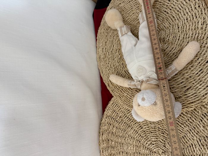 Doudou ours Tartine et Chocolat blanc beige salopette - photo numéro 3