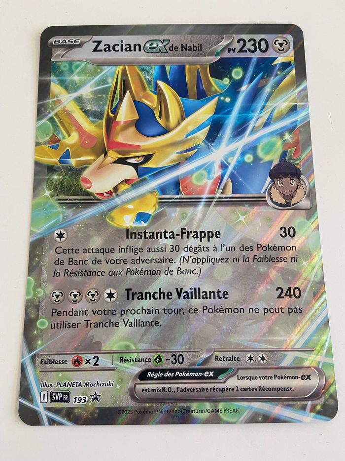 Carte Pokémon promo Jumbo Zacian EX de Nabil 193 - photo numéro 2