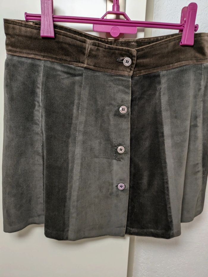 Mini-jupe en velours vintage fait main 70's 38 - photo numéro 3