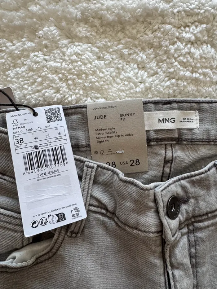 Mango – Jean Jude gris Skinny Fit - Taille 38 EU / UK 10 – Denim stretch - Homme - photo numéro 4