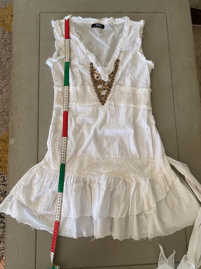 Robe Morgan blanche à volants et dentelle taille XS / S - photo numéro 13