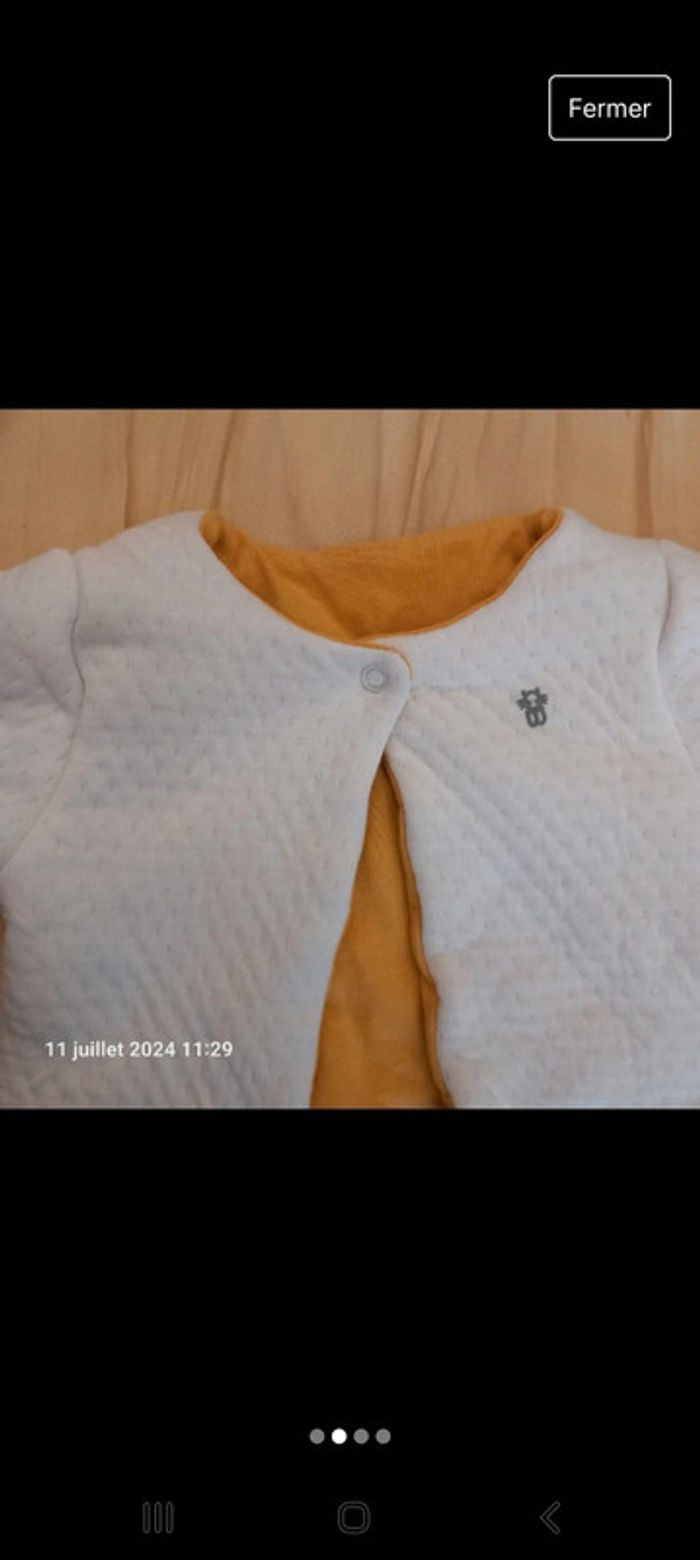 Joli gilet bébé fille réversible 3 mois obaïbi - photo numéro 2