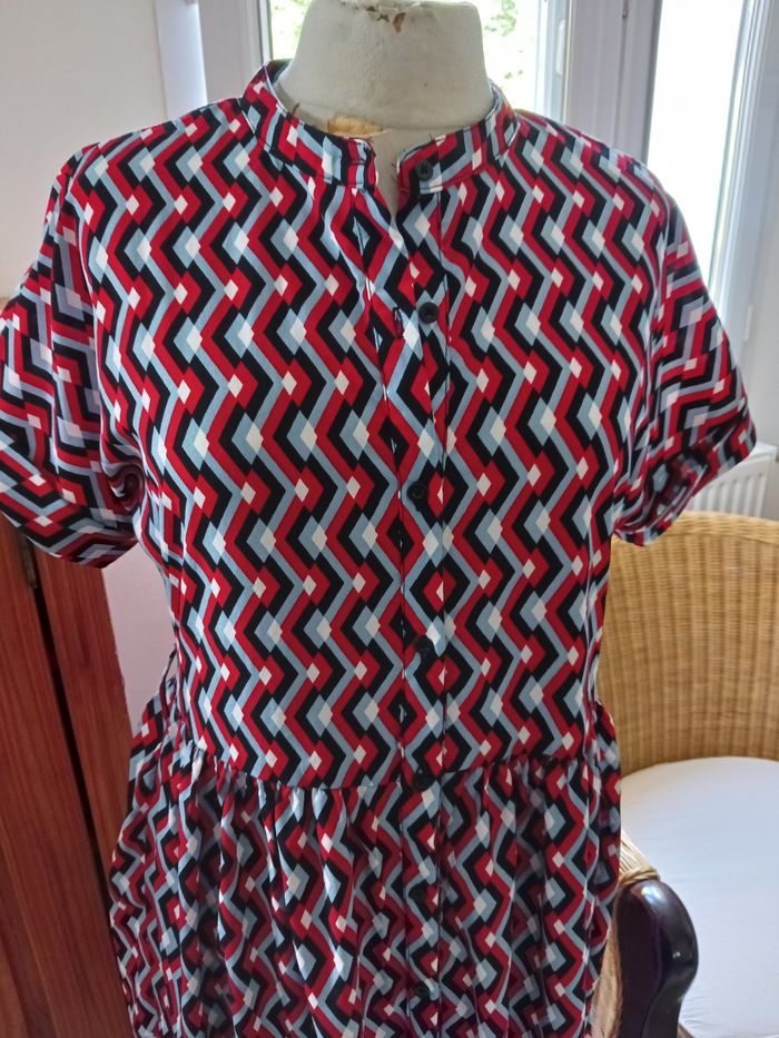 Robe longue vintage lilie rose T38 - photo numéro 5