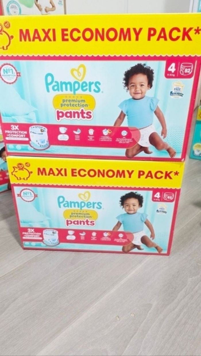 2× Couches Pampers Premium Pants Taille 4 MAXI PACK ×164