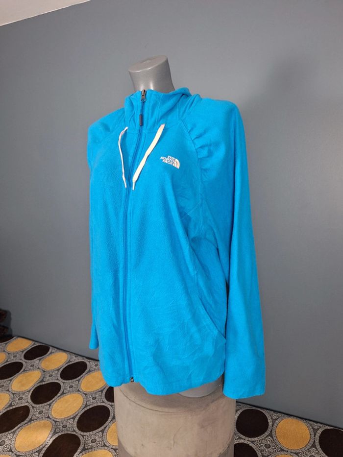 Polaire légère zippée the north face bleu femme - taille 2XL - brodé - photo numéro 5
