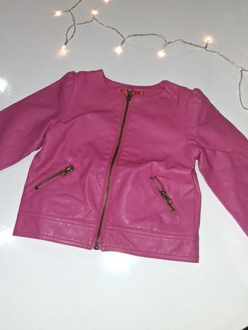 Veste rose fuschia en cuir