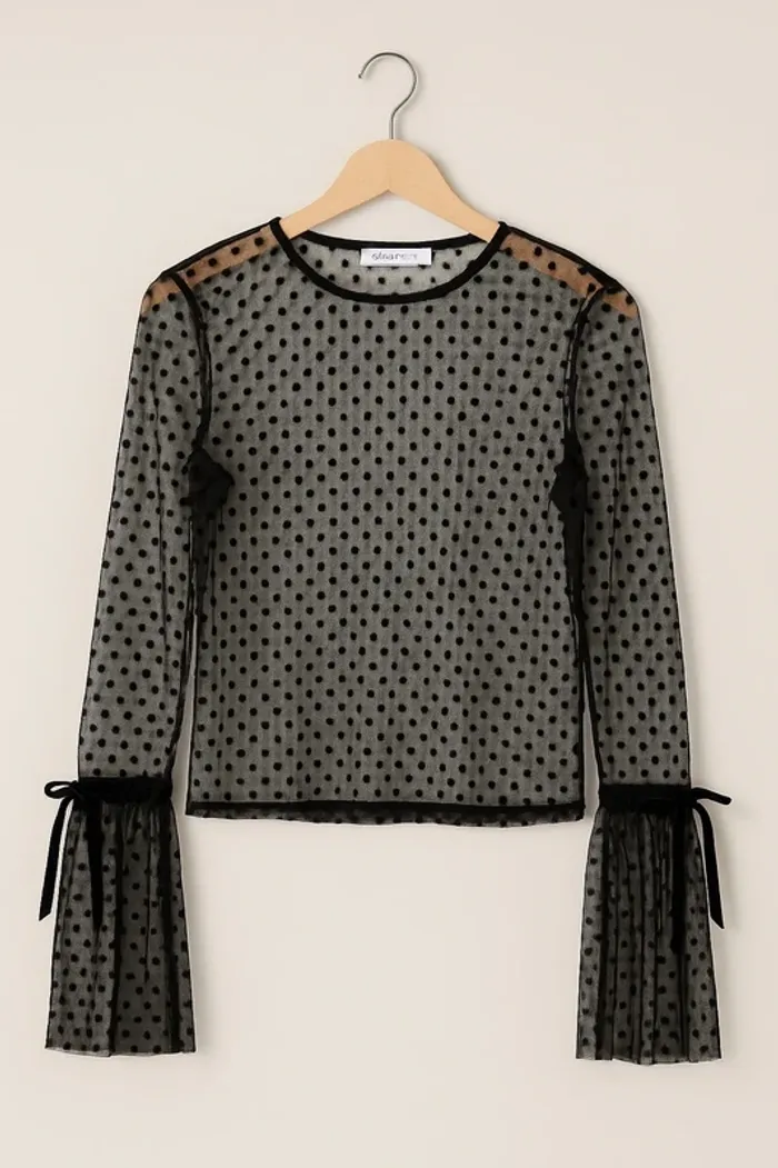 Blouse transparente a pois - Taille XS