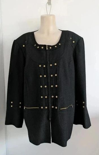 Veste zippée noire - 30% laine - Alain Weiz - taille 52