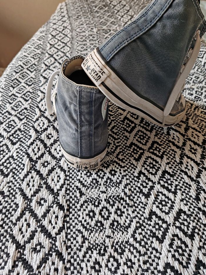 Converse montantes femme bleues peu portées, lavées, lacets neufs 38 - photo numéro 5