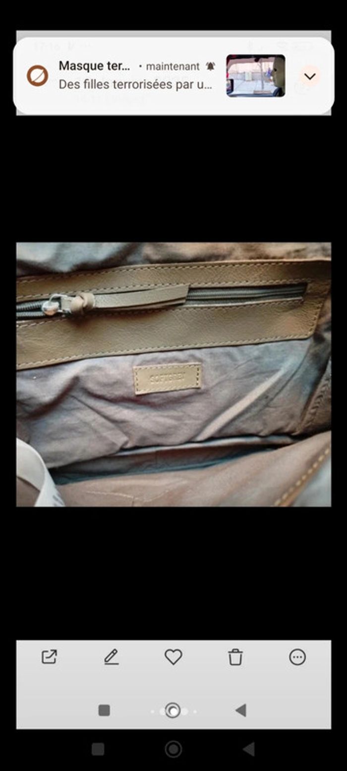 Sac fourre tout Cuir de vachette Vintage Dressing - photo numéro 12