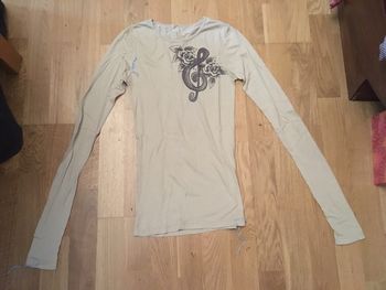 Beau t-shirt beige motifs rock xs