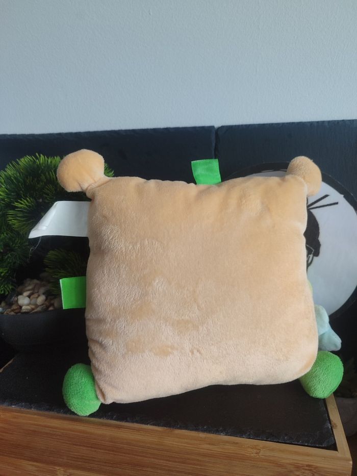 Doudou peluche coussin garçon papillon bleu vert Orange Fleur Nicotoy PE0273 - photo numéro 2