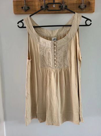 Jacqueline riu débardeur tunique crème beige S 36