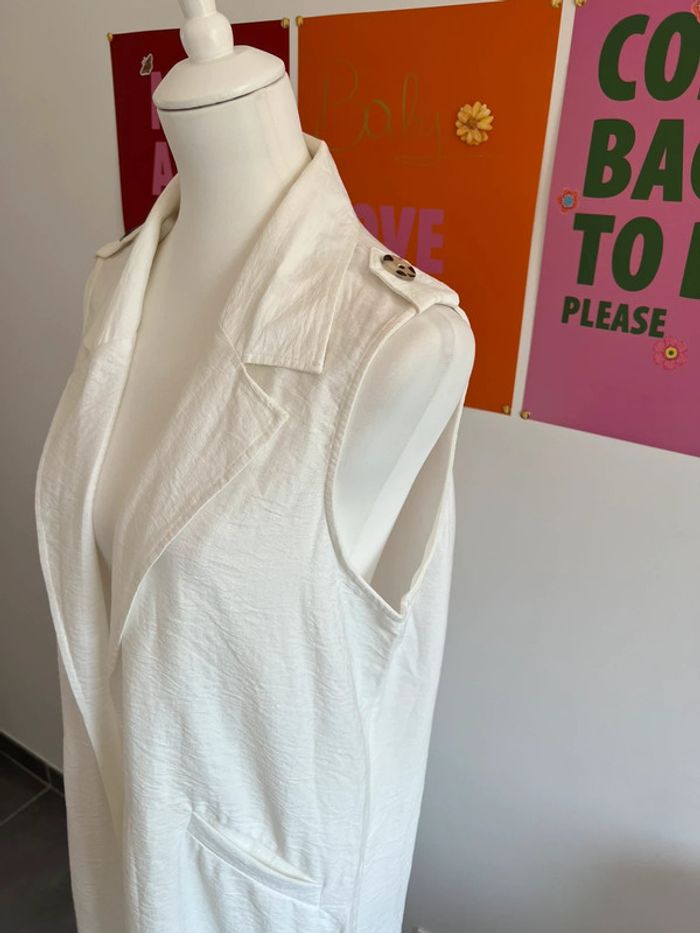 Veste longue sans manches blanche Primark taille 42 - photo numéro 2