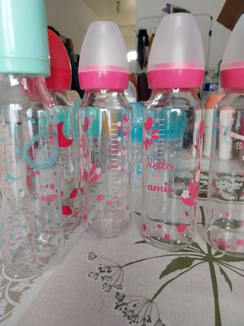 5 Biberons en verres