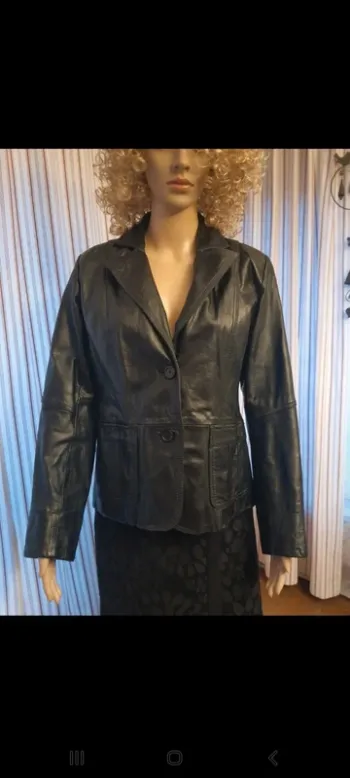 Blazer noir en cuir vintage Splendido taille 40