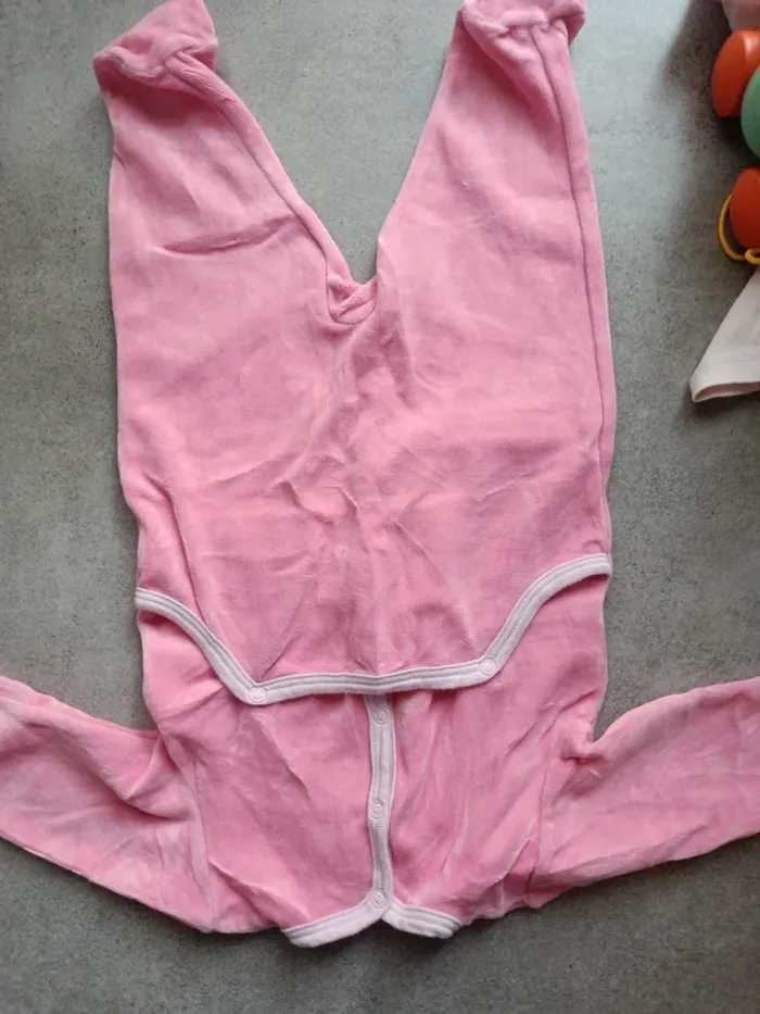 Pyjama rose velours Petit bateau 60cm - photo numéro 4