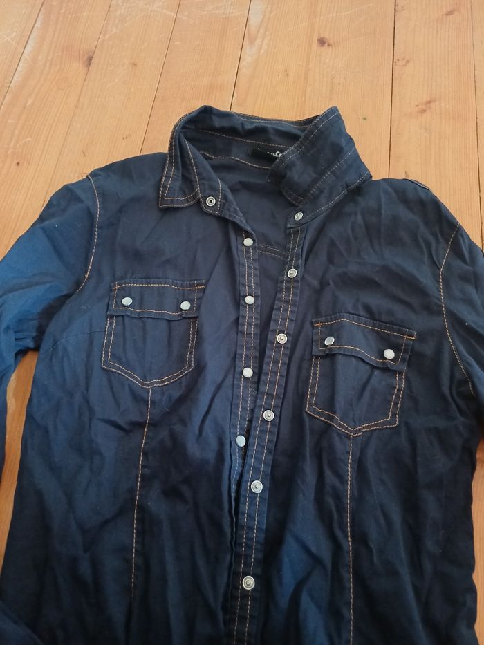Chemise cintrée bleu marine - photo numéro 2