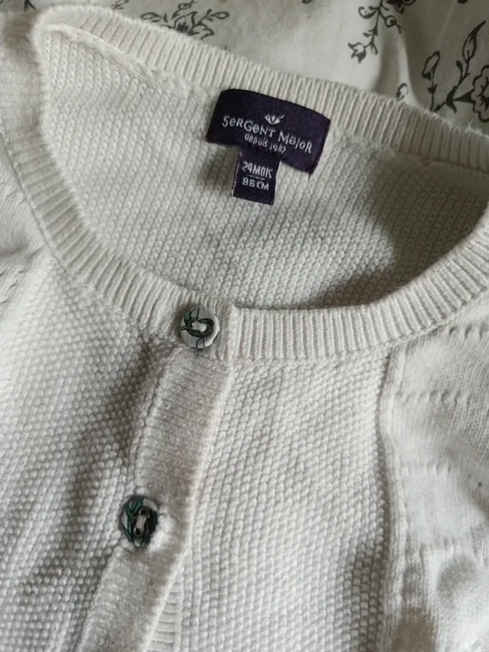 Gilet blanc boutons bleus Sergent Major 86cm - photo numéro 3