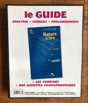 Nature à lire CE2 : Le classeur-guide - Livre du maître - SEDRAP