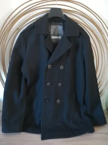 Caban noir en laine Tibet TL