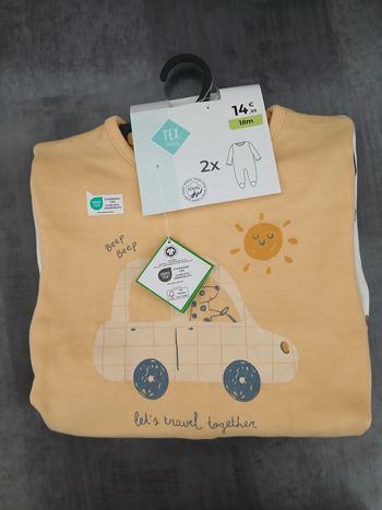 lot de deux pyjamas en coton garcon voiture 18 mois 
