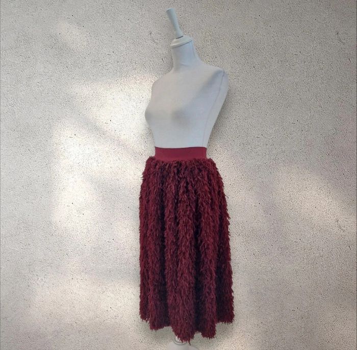 Jupe midi taille élastique 36 à plumes - photo numéro 2