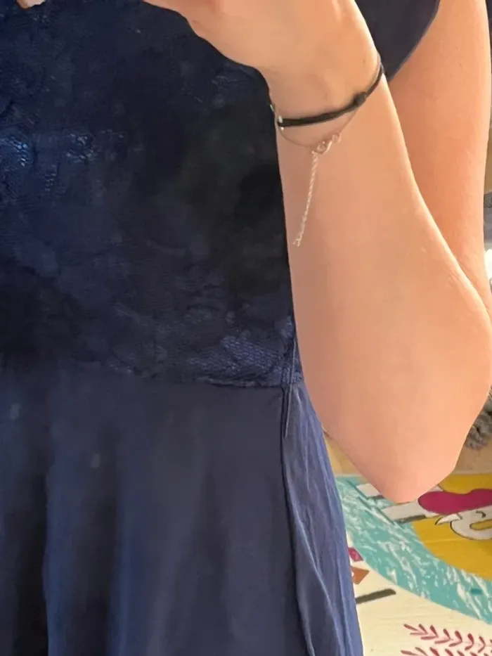 Robe bleue dentelle - photo numéro 5