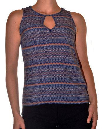 Débardeur bleu à motif géométrique taille XS