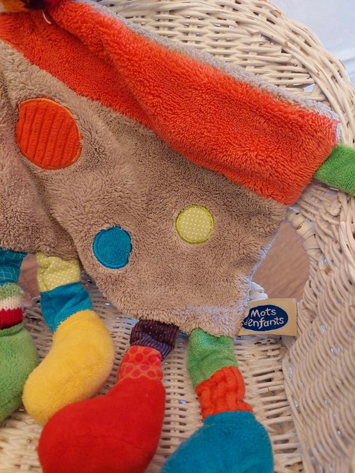 Doudou plat vache ou girafe Mots d'enfants - photo numéro 3