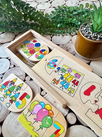 Puzzle chiffres en bois