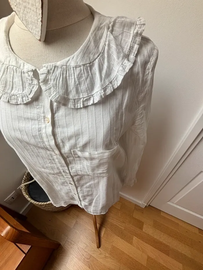 🌼 sublime Chemise blanche à col - Balzac Paris - L - photo numéro 4
