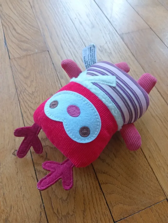 Peluche doudou animal renne monoprix bordeaux - photo numéro 4