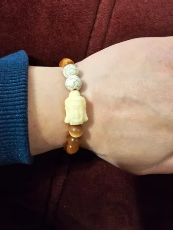 Bracelet Bouddha Fantaisie - Perles et Pendentif - 16.5cm - Neuf