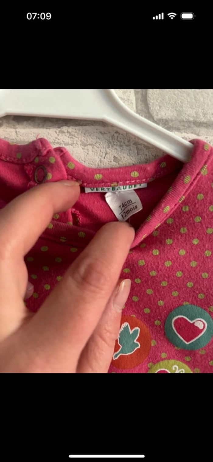 Pyjama coton Vertbaudet taille 12 mois - photo numéro 3