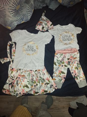 Ensemble assortie grande sœur bébé