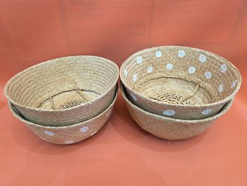 Lot de 4 paniers thaïlandais en joncs de mer – 35x28cm